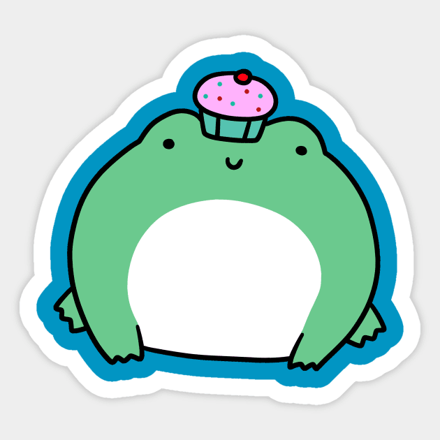 Cupcake Frog Sticker by saradaboru